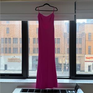 Katie May Fuchsia Slip Maxi Dress with Spaghetti Straps